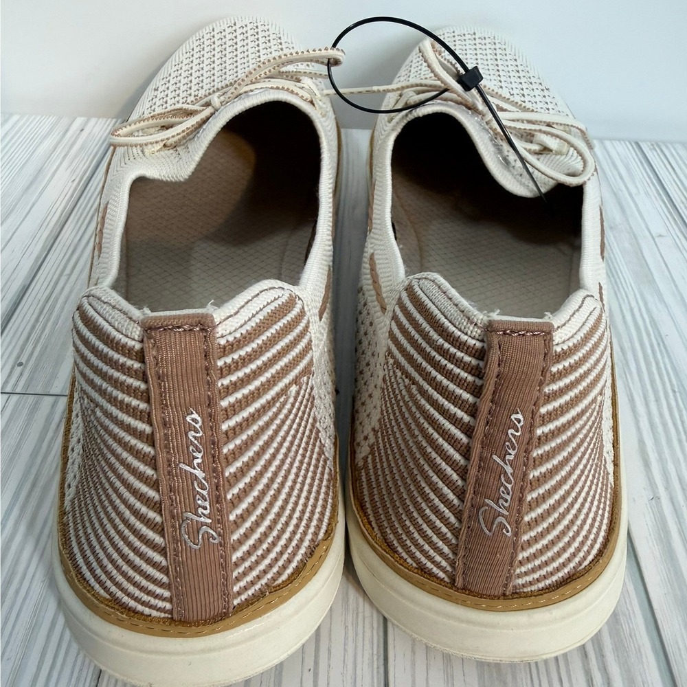 Skechers Modern Comfort Coastal Drive Beige Knit Slip On Sneakers Womens Size 11 - Picture 4 of 7